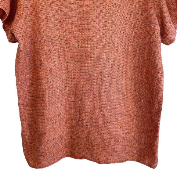 Flax 100% Linen Wrap Button Top - Picture 7 of 9